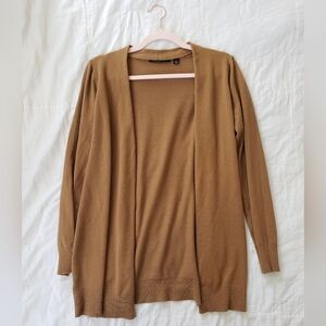 Cyrus Tan Spring Knit Open Front Cardigan, Preppy Academia Classic Layering Boho